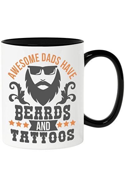 StoryGift Romania Cana cu Text in Engleza Awesome Dads Have Beards and Tattoo...