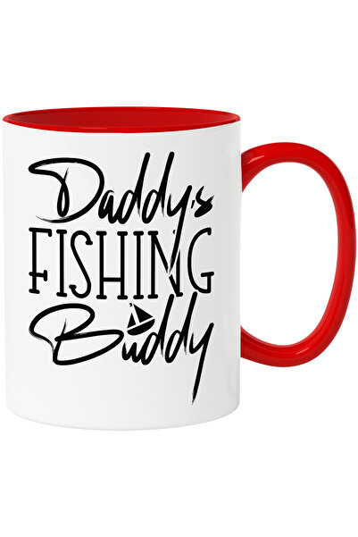 StoryGift Romania Cana pentru amicul de pescuit al tatei - fiu cu Maner Rosu, Cu Maner Rosu