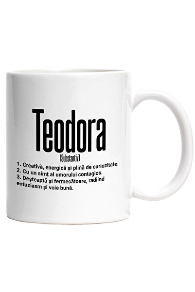 StoryGift Romania Cana Cu Numele Teodora, si Mesaj Motivational, Creativa, De...