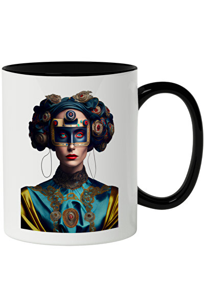 StoryGift Romania Cana Cu Portret, Arta Abstracta, Fantasy, Femeie, Esarfa, O...