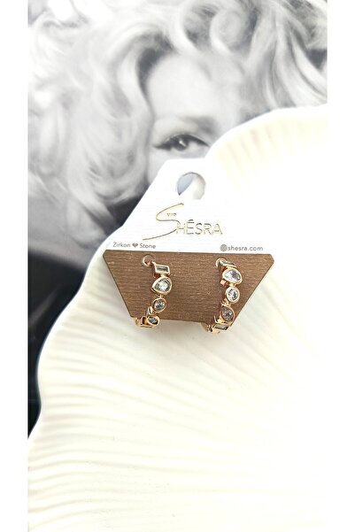 whitelove SHESRA GEOMETRİK MODEL TAŞLI KÜPE