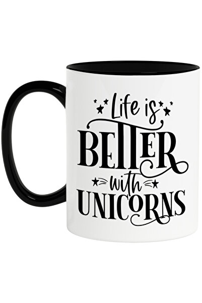 StoryGift Romania Mug with message that says life is better with unicorns wit...