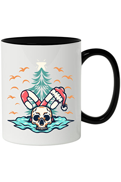 StoryGift Romania Cana Cu Baston Craciun, Brad, Craniu, Iarna, Multicolor 330...