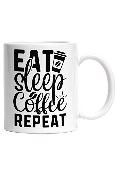 StoryGift Romania Cana cu mesajul "Eat sleep, coffee, repeat" - mananca somn ...