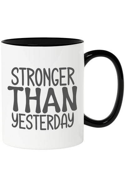 StoryGift Romania Cana cu textul in engleza "Stronger than yesterday" - mai p...