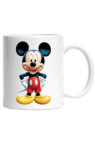StoryGift Romania Cana Cu Mickey Mouse, Desene Animate, Fictiune, Soricel, Animale, Disney,Ceramic, Cu Maner Alb