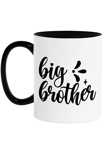 StoryGift Romania Cana pentru un frate mai mare bun si apreciat cu mesaj in limba engleza cu Maner, Cu Maner Negru