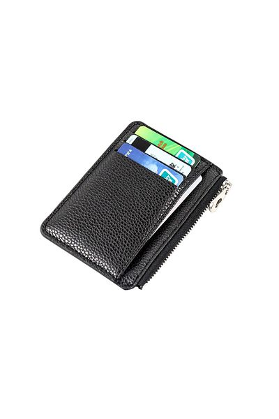 OEM Women's wallet, Vaxiuja, Genuine leather, RFID, 15x10.5x2cm, Black