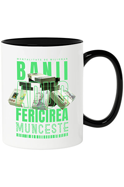 StoryGift Romania Money Brings Happiness Mug - Millionaire Mentality, 330ml, ...