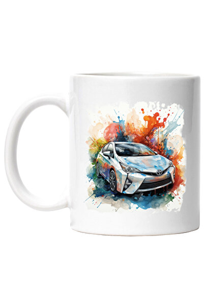 StoryGift Romania Cana Cu Masina, Toyota, Ilustratie Watercolor, Vopsea, Mult...