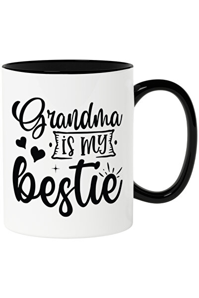 StoryGift Romania Cana cu inimioare si textul "Grandma is my bestie" - bunica...