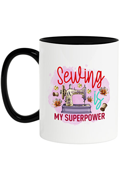 StoryGift Romania Cana cu mesajul "Sewing is my superpower", profesie, ilustr...