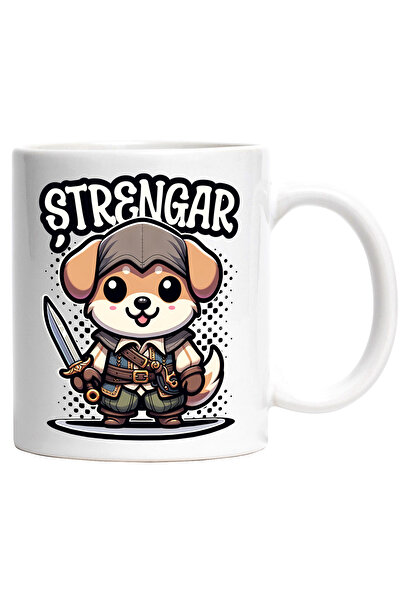 StoryGift Romania Cana Caine personaj joc videu cavaler asasin copii, 330ml, Ceramic cu Maner Alb, Cu Maner Alb