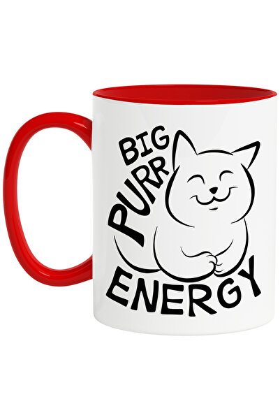 StoryGift Romania Cana cu o pisica si textul "Big purr energy" - multa energi...