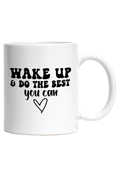 StoryGift Romania Cana cu inimioara si textul "wake up & do the best you can"...