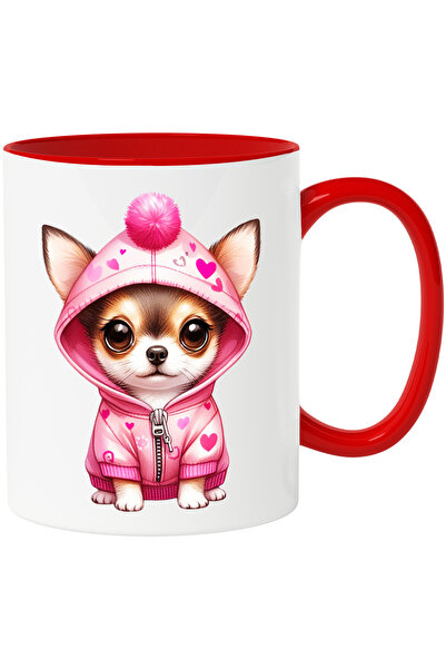 StoryGift Romania Cana cu o catelusa timida care poarta un hanorac cu inimi |...