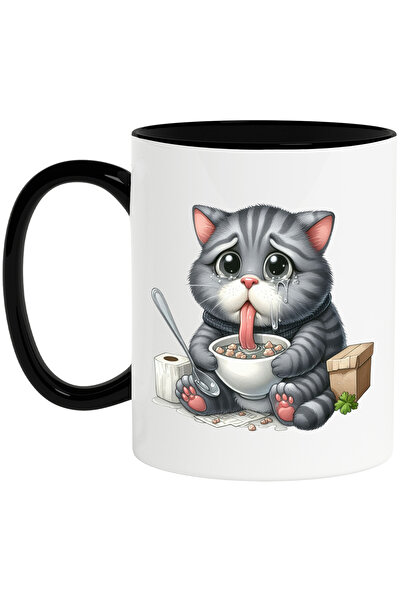 StoryGift Romania Cana cu o pisicuta grasuta care mananca o supa | lingura | ...