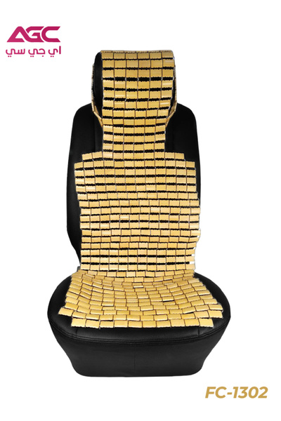 AGC وسادة مقعد من خرز خشبي - خرز خشبي طبيعي، تصميم يسمح بمرور الهواء، مقاس عا...