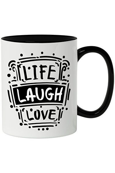 StoryGift Romania Cana Cu Mesaj In Engleza Life Laugh Love, Traieste, Rade, I...