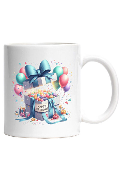 StoryGift Romania Cana cu un cadou deschis cu mesajul "Happy birthday" | ilus...