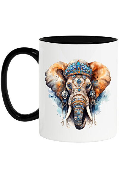 StoryGift Romania Cana cu un elefant pictat cu diferite simboluri, ilustratie...