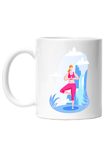 StoryGift Romania Cana Cu Yoga, Cascada, Natura, Sport, Multicolor 330 ml, Ce...