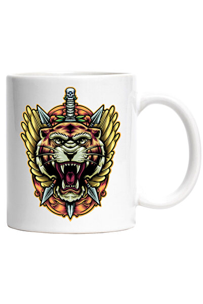 StoryGift Romania Cana Cu Tigru, Sageti, Sabie, Pumnal, Aripi, Multicolor 330...