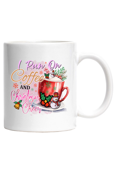 StoryGift Romania Cana cu o ceasca cu cafea cu mesajul "I run on coffee and C...
