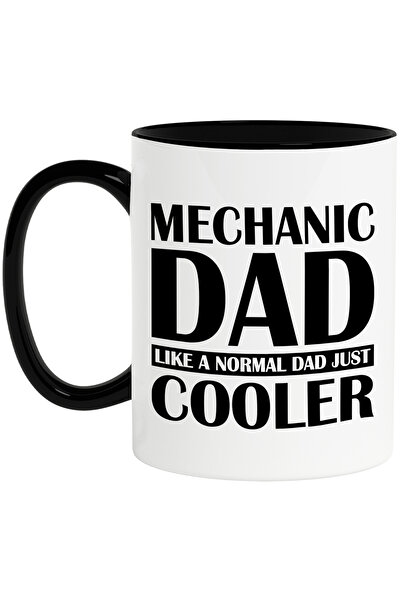 StoryGift Romania Cana cu textul "Mechanic dad, like a normal dad, just cooler" - tata mecanic ca , Cu Maner Negru