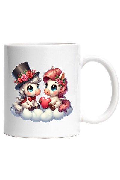 StoryGift Romania Cana cu o femela ponei si un ponei care stau pe un nor | il...