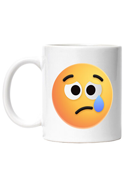 StoryGift Romania Cana Cu Emoticon, Emoji, Trist, Lacrima, Multicolor 330 ml,...