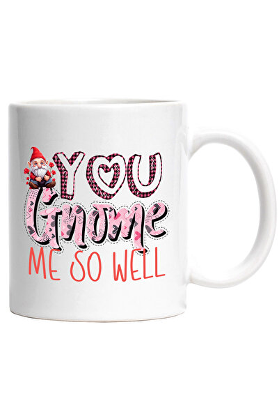 StoryGift Romania Cana cu un pitic cu barba cu mesajul "You gnome me so well", iubire, Valentine's, Cu Maner Alb