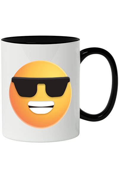 StoryGift Romania Cana Cu Ochelari De Soare, Zambet, Emoticon, Emoji, Multico...