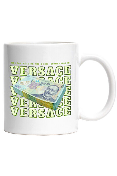 StoryGift Romania Cana __Versace_ - 100 Lei Romanesti, 330ml, Ceramic cu Mane...
