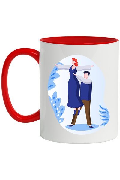 StoryGift Romania Cana Cu Parteneri, Dans, Frunze, Multicolor 330 ml, Ceramic...