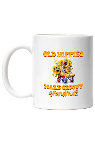 StoryGift Romania Cana cu mesajul "Old hippies make groovy grandmas", ilustra...