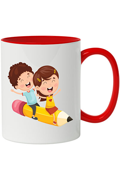 StoryGift Romania Cana Cu Fetita, Baietel, Creion, Zbor, Inima, Fusta, Multic...
