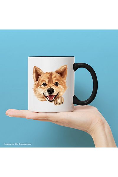 StoryGift Romania Mug with a dog with a zest for life | illustration | energetic | for lovers of , With ,STG