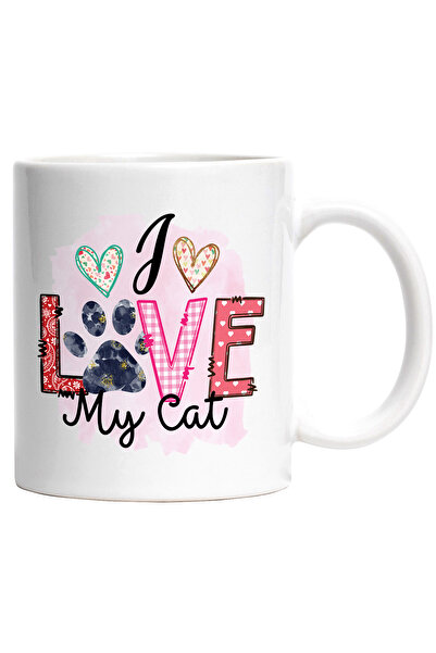 StoryGift Romania Cana cu mesajul "I love my cat", imi iubesc pisica, inimioa...