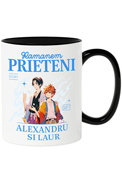 StoryGift Romania Cana cu Baieti Stil Anime Portret Text Ramanem Prieteni Ale...