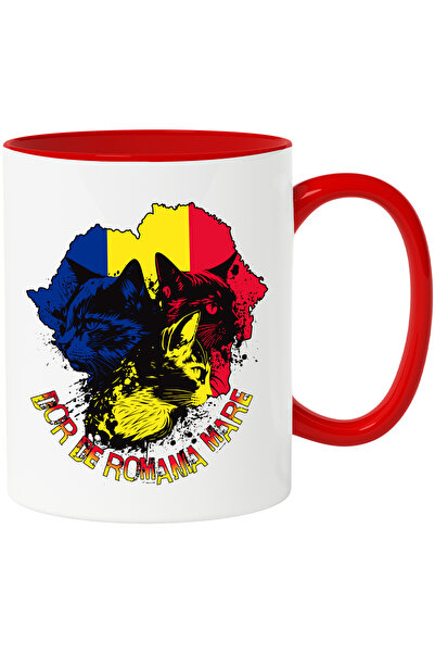 StoryGift Romania Cana Trei pisici steag Romania, dor de casa, 330ml, Ceramic...