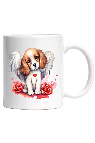 StoryGift Romania Cana cu un catel timid | aripi | ilustratie | trandafiri | ...