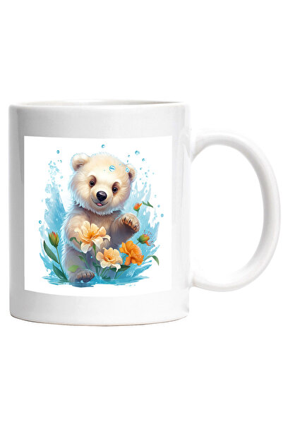 StoryGift Romania Cana cu un urs polar care se joaca | ilustratie | flori | v...