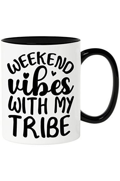 StoryGift Romania Cana cu inimioare si textul "Weekend vibes with my tribe" -...