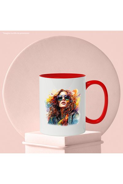 StoryGift Romania Mug With Amy Adams, Actress, Celebrity, Movie, Hollywood, Multicolor 330 ml, Sky, With,STG