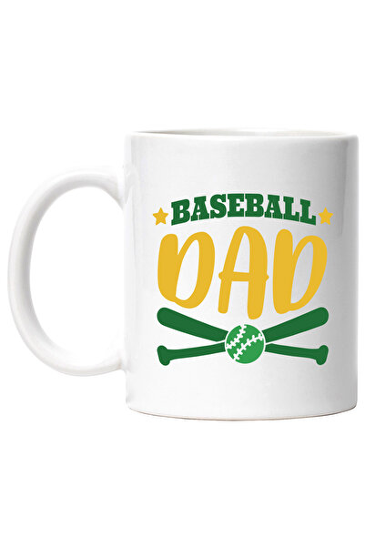 StoryGift Romania Cana Cu Mesaj In Engleza Baseball Dad, Bata, Sport, Minge, Multicolor 330 ml, Ce, Cu Maner Alb