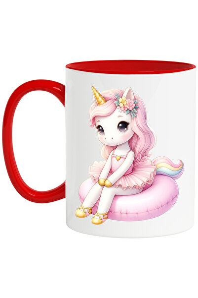 StoryGift Romania Cana cu un unicorn rusinos, ilustratie, floricele, rochie d...