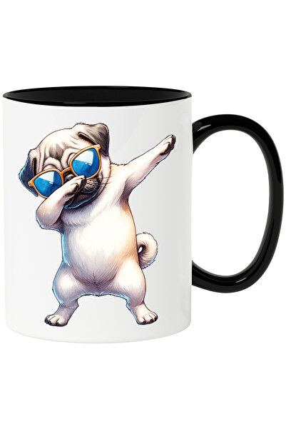 StoryGift Romania Cana cu un catel Pug care danseaza | cu ochelari de soare |...