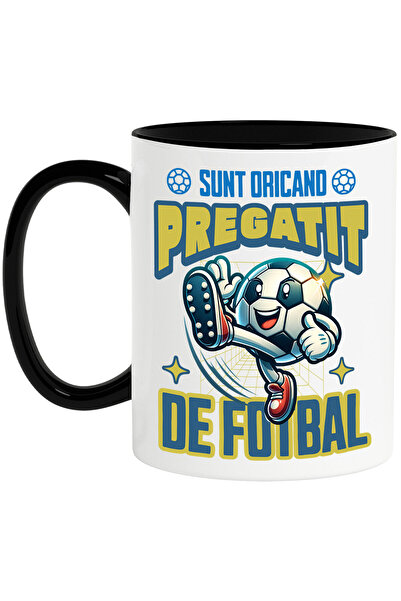 StoryGift Romania Cana cu Minge De Fotbal Vesela Cu Picioare Sport Teren Moti...