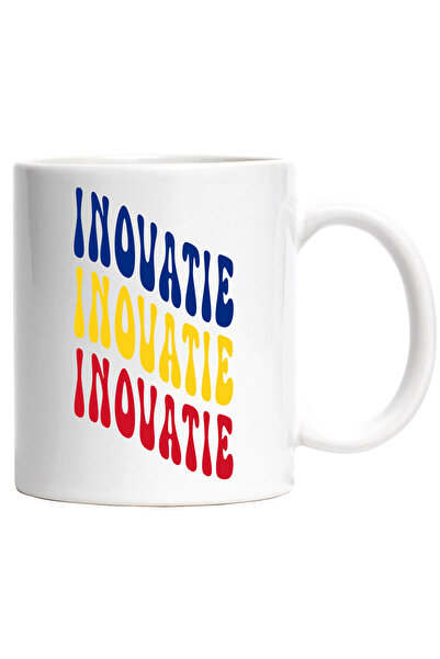 StoryGift Romania Cana Cuvantul Inovatie, in Culorile Steagului Romaniei, Ros...